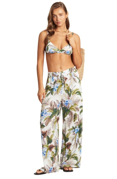 Sea Level Cover-up Palazzo Pants In White