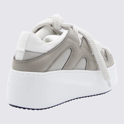 Shop Vic Matie White Grey Leather Sneakers