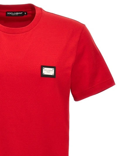 Shop Dolce & Gabbana Logo Plaque T-shirt Red