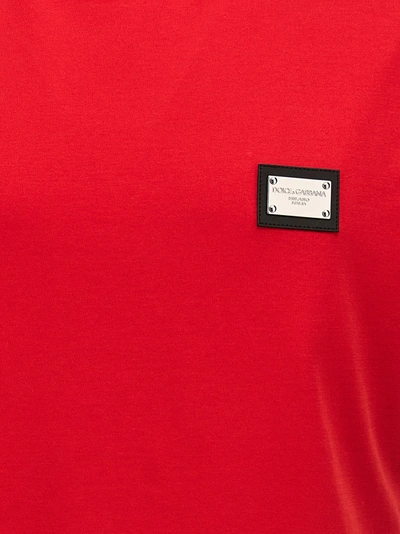 Shop Dolce & Gabbana Logo Plaque T-shirt Red
