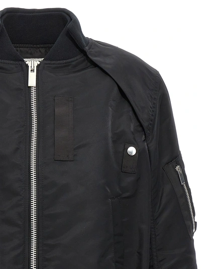 Shop Sacai Nylon Bomber Jacket Casual Jackets, Parka Black