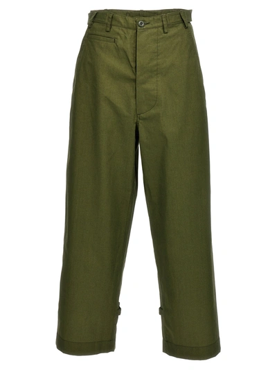 Shop Kenzo Oversized Straight Pants Green
