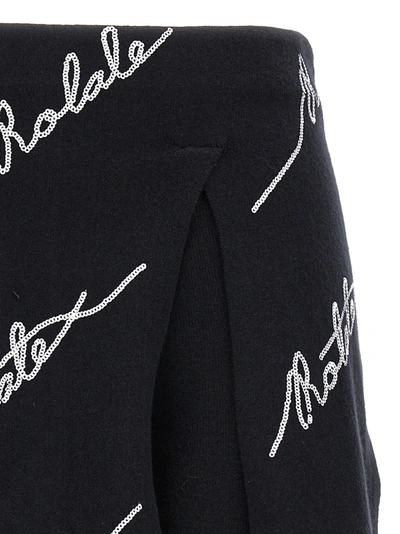 Rotate Birger Christensen Rotate Women Cotton Blend Shorts With Contrasting Logo In Black
