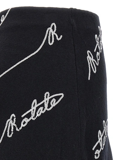 Rotate Birger Christensen Rotate Women Cotton Blend Shorts With Contrasting Logo In Black