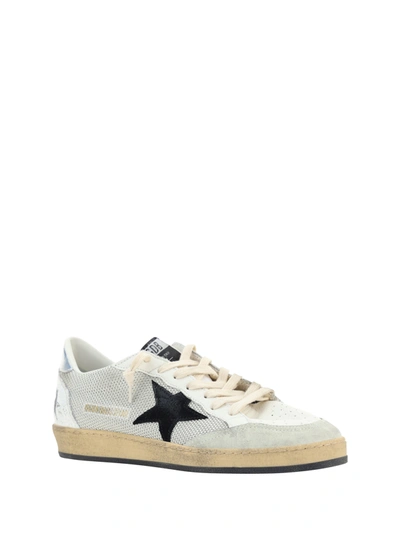 Shop Golden Goose Perforated Nylon And Leather Sneakers With Iconic Suede Star In Light Silver/black/white