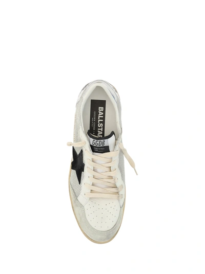 Shop Golden Goose Perforated Nylon And Leather Sneakers With Iconic Suede Star In Light Silver/black/white