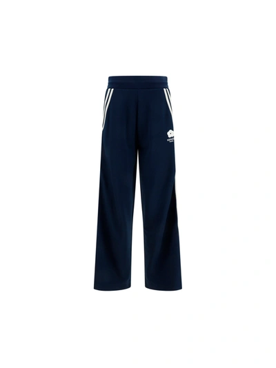 Kenzo Jersey Trouser With Iconic Frontal Patch In Bleu Nuit