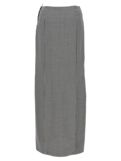 Shop Thom Browne Pied De Poule Long Skirt Skirts White/black