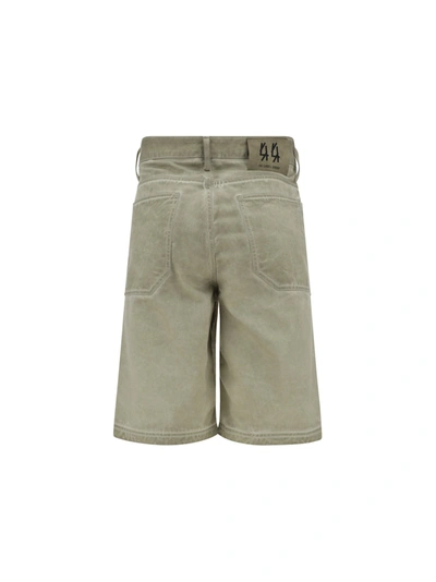 Shop 44 Label Group Basic Bermuda Shorts With Leather Logo Tag In Sand