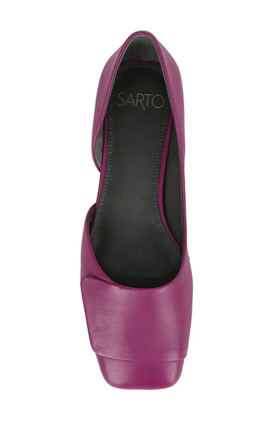 Shop Sarto By Franco Sarto Tracy Square Toe Half D'orsay Flat In Raspberry