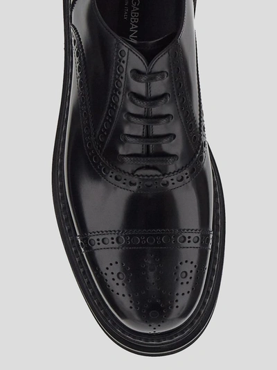 Shop Dolce & Gabbana Brushed Calfskin Oxfords In Black