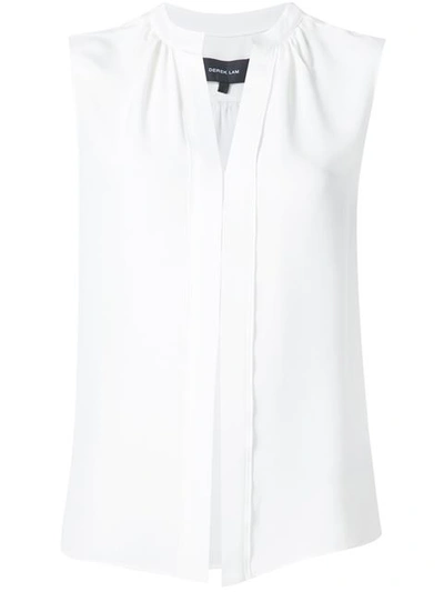 Derek Lam Kara Sleeveless Silk Blouse In White