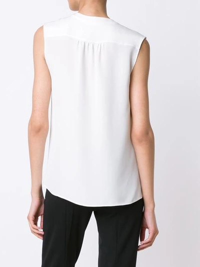 Shop Derek Lam Kara Sleeveless Silk Blouse In White