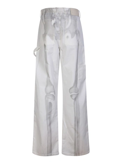 Off-white Carpenter Body Scan Print Loose-fitting Jeans In White