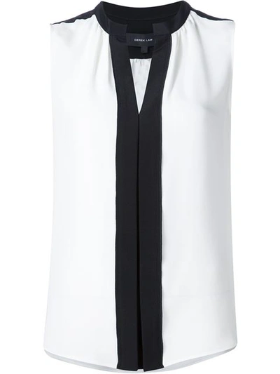 Derek Lam Sleeveless Two-tone Blouse, Ivory In White