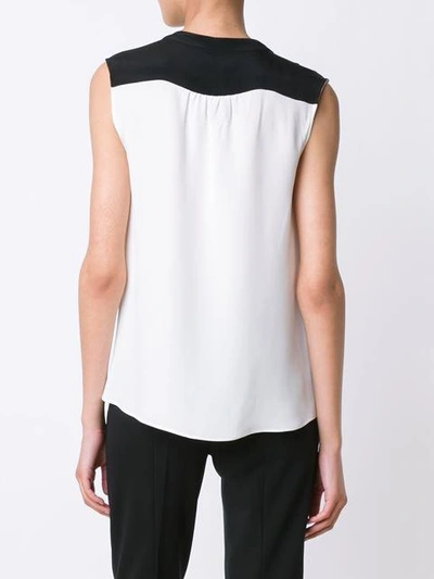 Shop Derek Lam Kara Sleeveless Silk Blouse In White