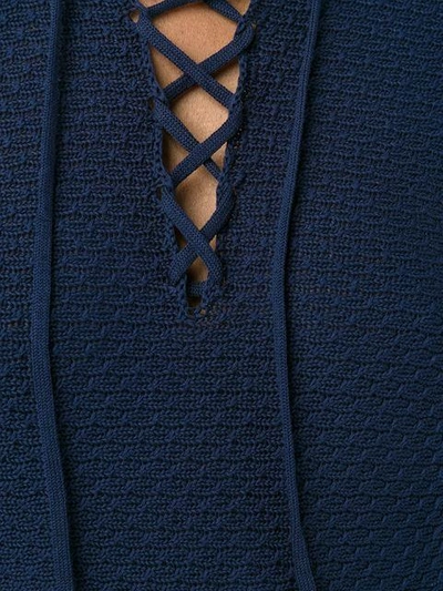Shop Frame Crochet Lace-up Linen-blend Top