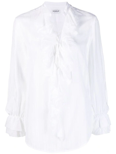 Shop Dondup Ruff-collar Shirt In White