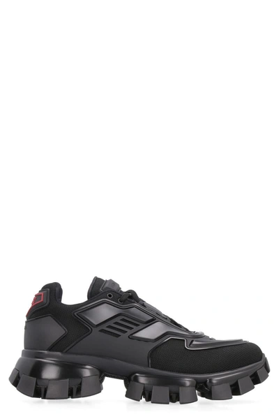 Shop Prada Cloudbust Thunder Knitted Sneakers In Black