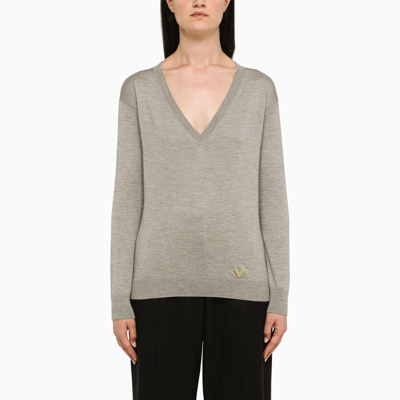 Shop Valentino Grey Cashmere Sweater