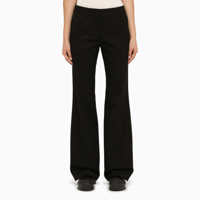 Jil Sander Pressed-crease Flared Cropped Trousers In Black