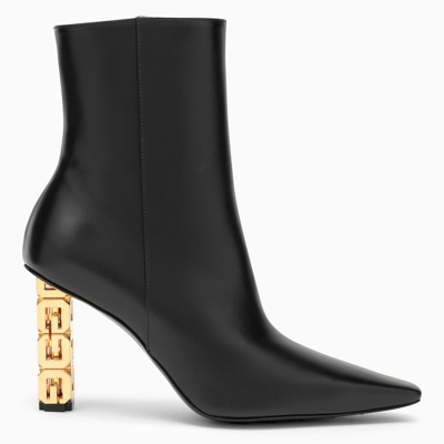 Shop Givenchy | 4g Cube Heel Pointy Ankle Boot In Black Leather