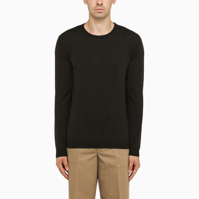 Shop Roberto Collina | Blackboard Merino Wool Crew-neck Sweater In Grey