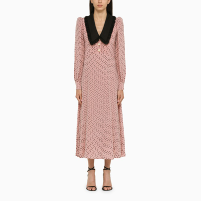Shop Alessandra Rich | Pink Midi Dress With Collar