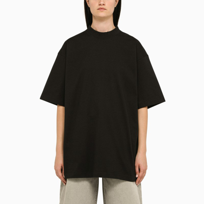 Shop Balenciaga Oversize Black Jersey T-shirt