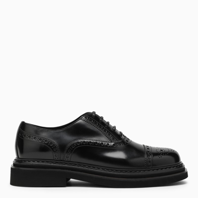Shop Dolce & Gabbana Brushed Calfskin Oxfords Shoes In Black