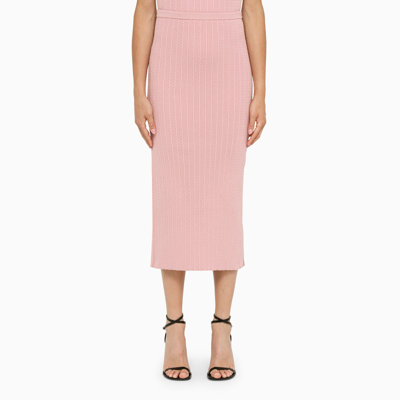 Shop Alessandra Rich | Pink Jersey Pencil Skirt