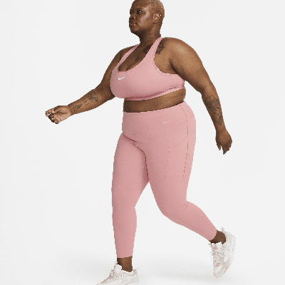 Nike Women's Universa Medium-support High-waisted 7/8 Leggings With Pockets  (plus Size) In Pink