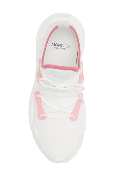 Shop Moncler Lunarove Low Top Sneaker In White/ Pink