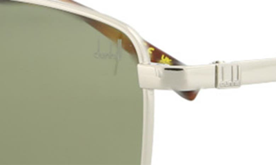 Shop Dunhill Core 57mm Square Sunglasses In Silver Silver Green