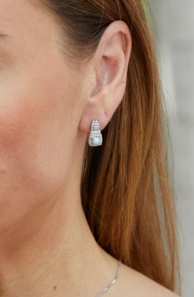 Shop Savvy Cie Jewels Cz Pavé Created Opal Drop Earrings In White