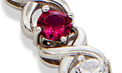 Shop Savvy Cie Jewels Cz & Created Ruby Link Bracelet In Metallic Rhodium