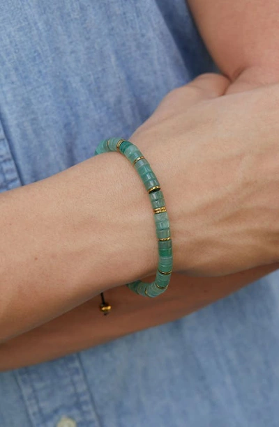 Savvy Cie Jewels Jade Adjustable Slider Bracelet In Green