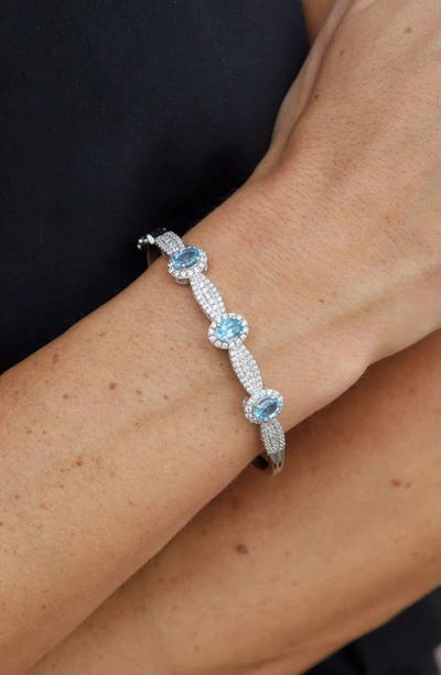 Shop Savvy Cie Jewels Cz Pavé Created Sky Blue Topaz Bangle Bracelet
