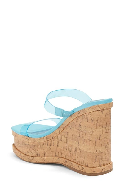 Shop Nine West Rapps Platform Wedge Sandal In Turquoise