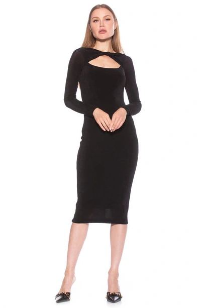Shop Alexia Admor Tanya Twist Front Cutout Midi Dress In Black