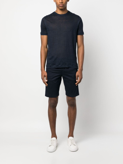 Shop Cruciani Lined Short-sleeved T-shirt In Blue