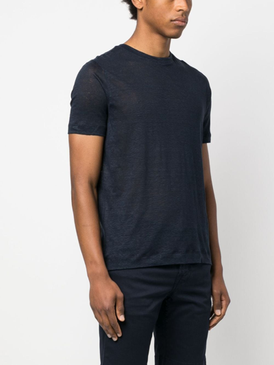 Cruciani T-shirt Aus Leinen In Blue