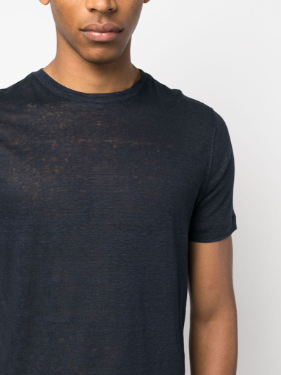 Cruciani T-shirt Aus Leinen In Blue