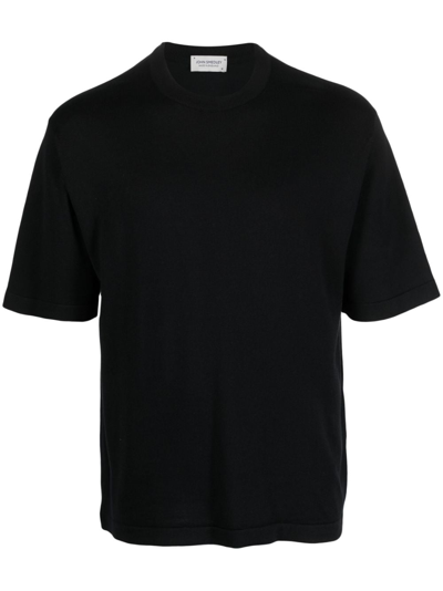Shop John Smedley Short-sleeve Cotton T-shirt In Black