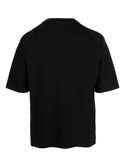 John Smedley 'lorca' Crewneck Short Sleeve Sea Island Cotton Knit T-shirt In Black