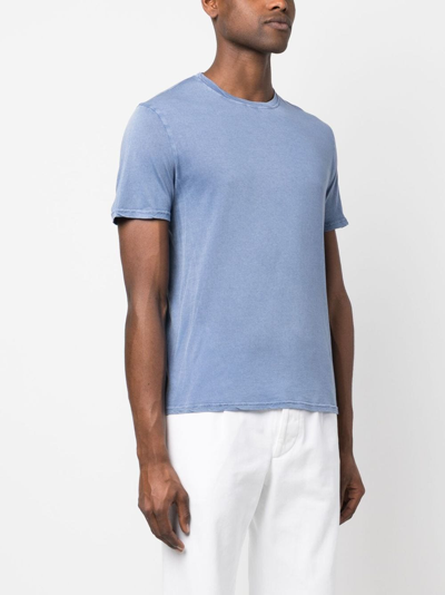 Shop Fedeli Crew-neck Cotton T-shirt In Blue