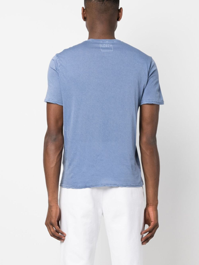 Shop Fedeli Crew-neck Cotton T-shirt In Blue