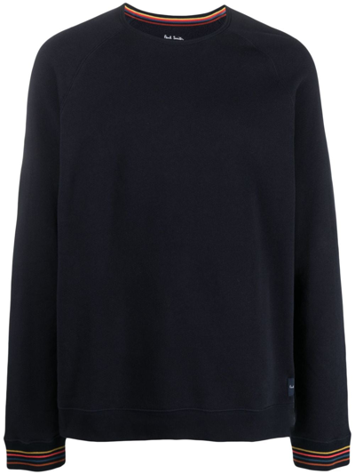 Shop Paul Smith Contrasting-trim Detail Sweatshirt In Blau