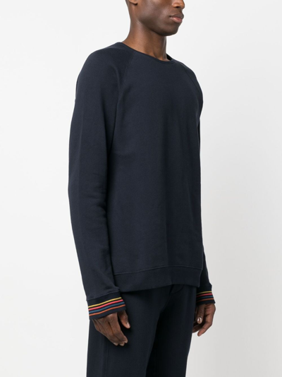 Shop Paul Smith Contrasting-trim Detail Sweatshirt In Blau