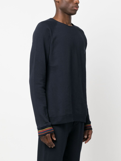 Paul Smith Crewneck Sweater Contrasting Trim In Blau